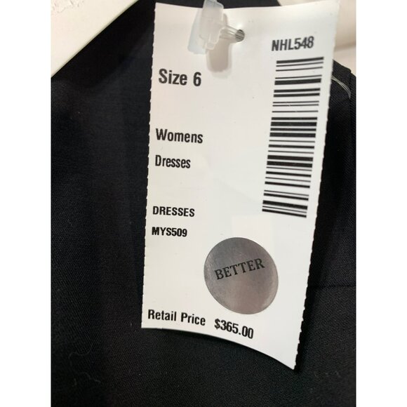 NWT Theory Fitted Dress Bodycon Work Size 6 Black Double Stretch Sleeveless $365 - Picture 5 of 5